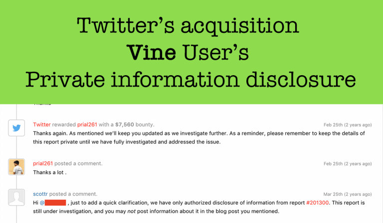 Vine User’s Private information disclosure