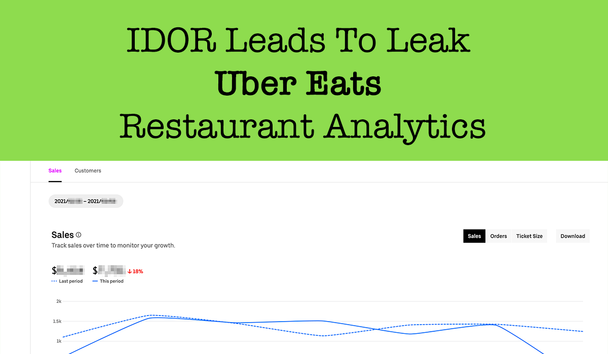 IDOR Leads To Leak Any Uber Eats Restaurant Analytics